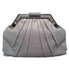 Image 3 : Judith Leiber Grey Lizard Stone Top Clutch
