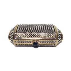 Judith Leiber Black and White Swarovski Minaudiere Evening Bag