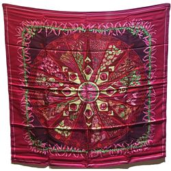 Hermes Silk Aux Pays des Epices Silk Scarf in Pink