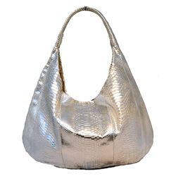 Devi Kroell Silver Snakeskin Xxl Hobo Shoulder Bag