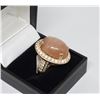 Image 3 : 14K Rose Gold Moon Stone Diamond Ring