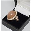 Image 4 : 14K Rose Gold Moon Stone Diamond Ring