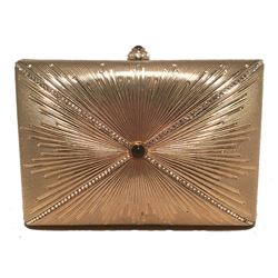 Judith Leiber Vintage Gold Starburst Box Minaudiere Clutch
