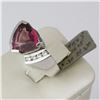 Image 5 : 14K White Gold Triangular shape Red Rubellite Ring