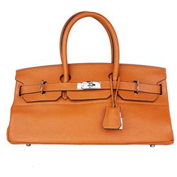 Hermès JPG Shoulder Birkin Birkin 42 Orange Clemence Leather Satchel