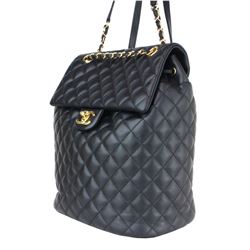 CHANEL BACKPACK URBAN SPIRIT BLACK LAMBSKIN LEATHER BACKPACK