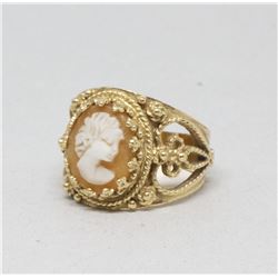 14K Yellow Gold Vintage Cameo Ring