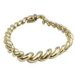 14K Yellow Gold Italy Faceted Style Macaroni Bracelet
