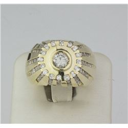 14K Yellow Gold Bezel , Channel Set Diamond Ring