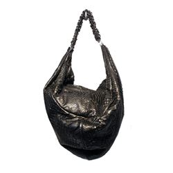 Chanel Black Python Hobo Shoulder Satchel Bag
