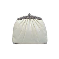 Judith Leiber White Lizard & Swarovski Evening Bag