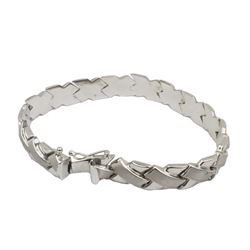 14k White Gold X Link Bracelet
