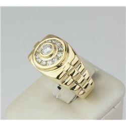 14K Yellow Gold Rolex style Diamond ring