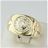 Image 6 : 14K Yellow Gold Rolex style Diamond ring