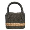 Image 2 : Chanel Charcoal and Tan Wicker Rattan Basket Handbag