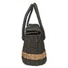 Image 3 : Chanel Charcoal and Tan Wicker Rattan Basket Handbag