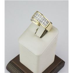 14K Yellow Gold 4.50 Ct Invisible set Diamond Ring