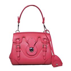 Ralph Lauren Hot Pink Leather Mini Ricky Bag with Strap and Cards