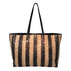 Limited Edition Fendi Striped Wool Sequin Shopper Tote