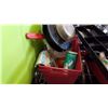 Image 2 : RED TACKLE BOX, TRAY W/ CONTENTS, AND DOWN RIGGER