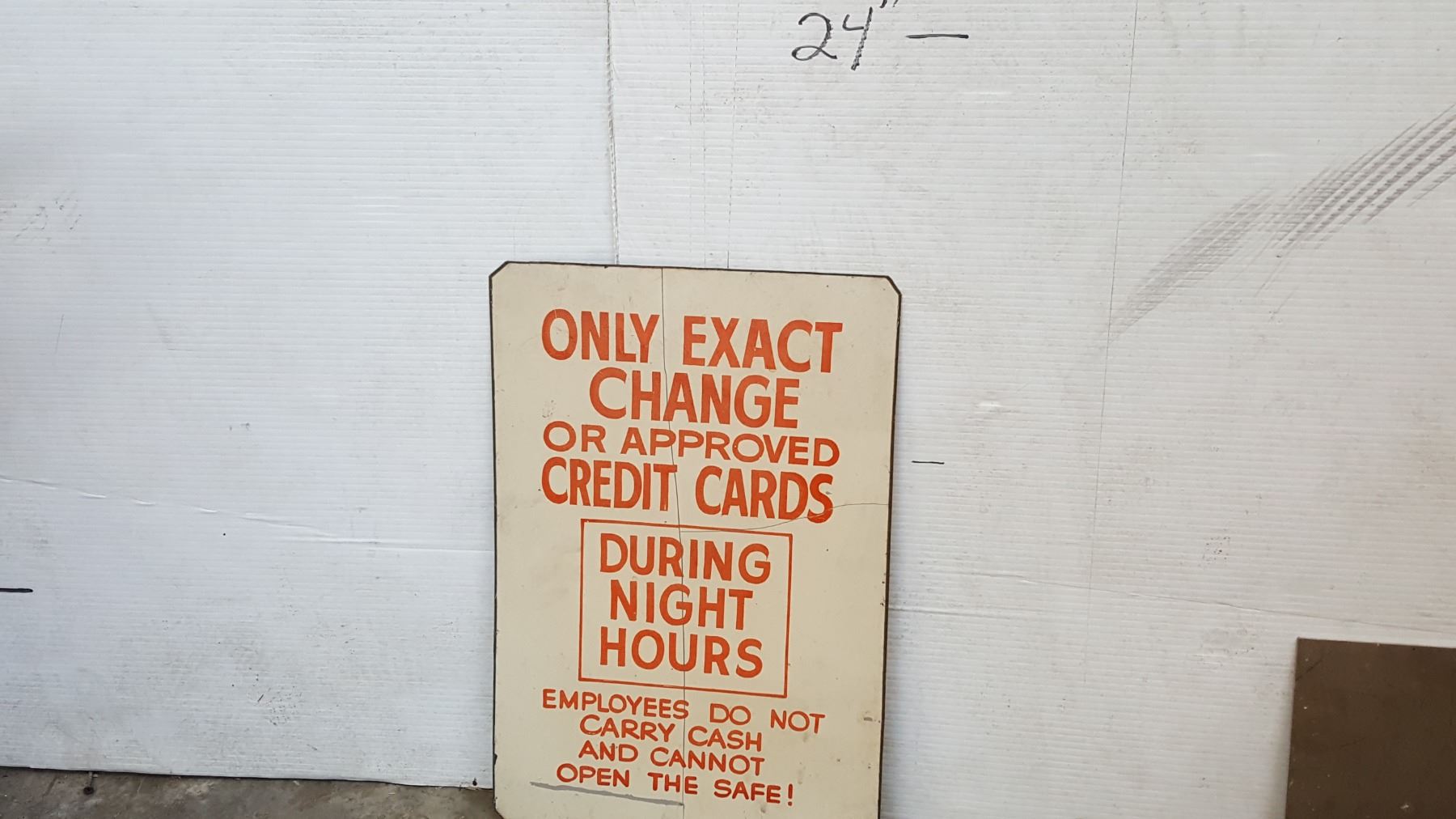 EXACT CHANGE METAL SIGN