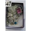 Image 1 : RHINESTONE PENDANTS EARRINGS AND WATCH RING