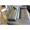Image 8 : NEW ASHLEY MODERN BLACK LEATHER CHAIR AND LOVESEAT, WITH ADJUSTABLE HEADREST, RETAIL $2380