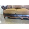 Image 8 : NEW ASHLEY SIGNATURE DEISGN MAHOGANY FRAMED DEEP SEATING SOFA WITH THROW PILLOWS, RETAIL $2699