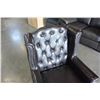 Image 2 : NEW ASHLEY ESPRESSO TUFTED WITH NAILHEAD ACCENT CHAIR RETAIL $699