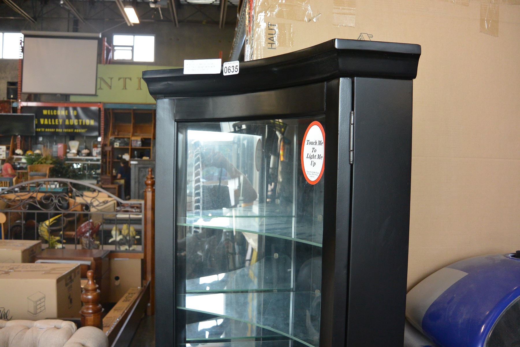 New Ashley Signature Design Black Corner Curio Cabinet With Touch