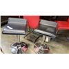 Image 2 : 2 BLACK LEATHER ADJUSTABLE BAR STOOL