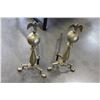 Image 2 : PAIR OF BRASS FIRE DOGS