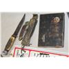 Image 2 : 4 KNIVES, POCKET WATCH, BINOCULARS, AND COLLECTIBLES