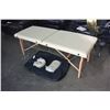 Image 1 : NEW SIERRA COMFORT SOOTHE BEIGE FOLDING MASSAGE TABLE IN CASE