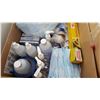 Image 2 : 2 BOXES OF PLASTIC BAGS, CLEANING AND BEAUTY SUPPLIES, MASKS ETC