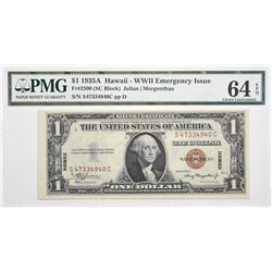 Fr. 2300. 1935A $1 Hawaii Emergency Note. PMG Choice Uncirculated 64 EPQ.