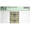 Image 1 : Vertical Strip of (2) Fr. 1226. 3 Cent. Third Issue. PCGS Currency Choice About New 58 PPQ.