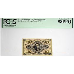 Fr. 1252. 10 Cent. Third Issue. PCGS Currency Choice About New 58 PPQ.
