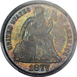 1877 Seated Liberty 10¢. Proof-64 PCGS.