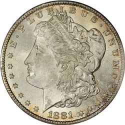 1881-CC Morgan $1. MS-65 PCGS.