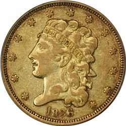 1836 Gold $5. Breen-6510. Third Head, Large 5. VF-25 PCGS. OGH.