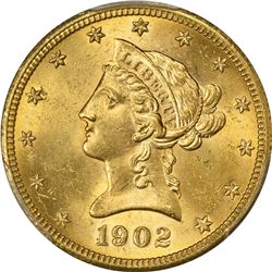 1902-S Gold $10. MS-64 PCGS.