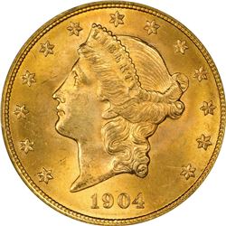 1904 Gold $20. MS-64 PCGS. OGH.