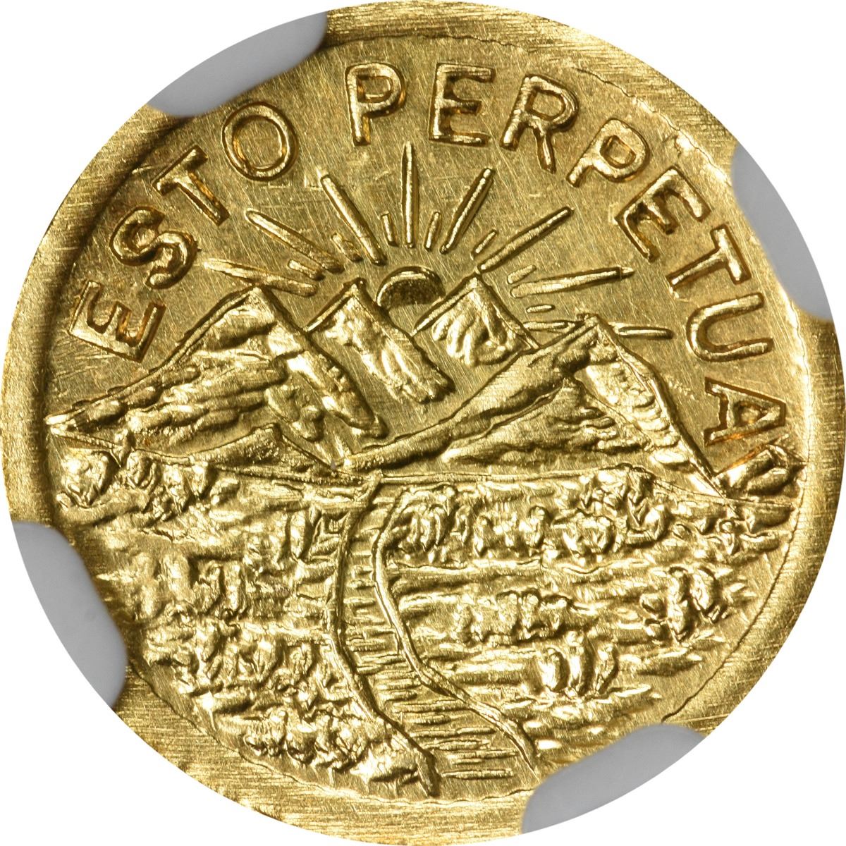 Idaho Gold. 1914 1Sized. ESTO PERPETUA. MS66 NGC. Kagin's Inc.