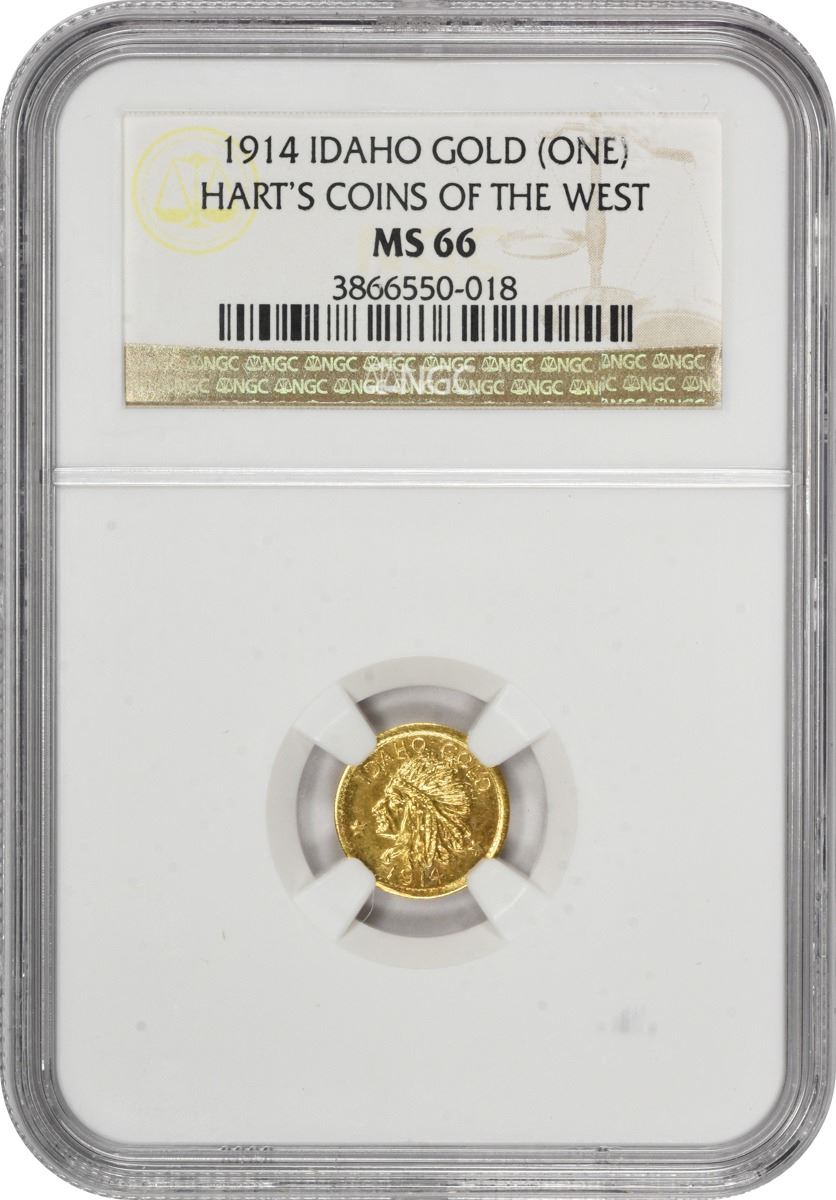 Idaho Gold. 1914 1Sized. ESTO PERPETUA. MS66 NGC. Kagin's Inc.