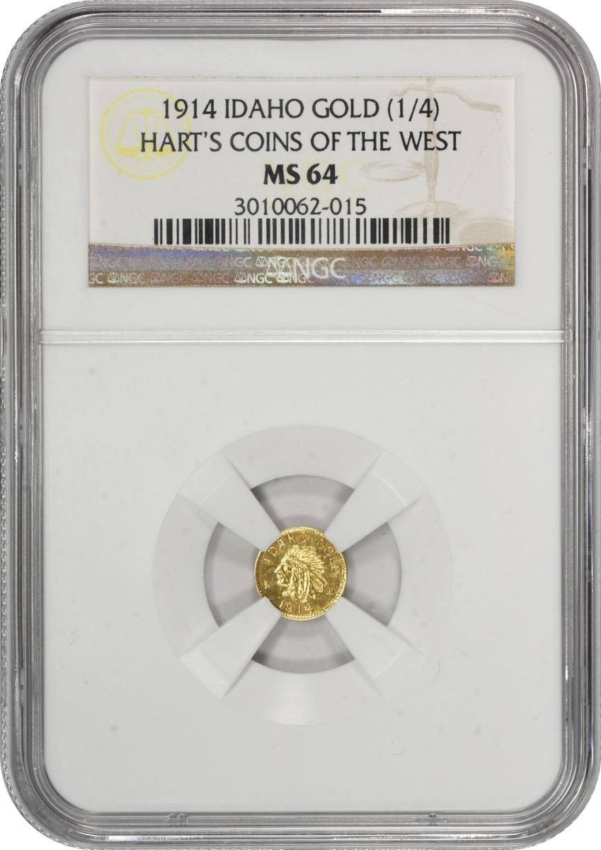 Idaho Gold. 1914 25¢Sized. ESTO PERPETUA. MS64 NGC. Kagin's Inc.