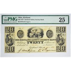 Tied for Third Finest $20 Kirtland Note Signed by Joseph Smith. 1837 $20 Kirtland Safety Society Ban