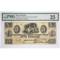 Rare and High Quality Countersigned $5 Kirtland Note. 1837 $5 Kirtland Safety Society Bank. Kirtland