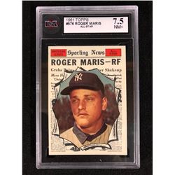 1961 TOPPS NO. 576 ROGER MARIS ( KSA 7.5)