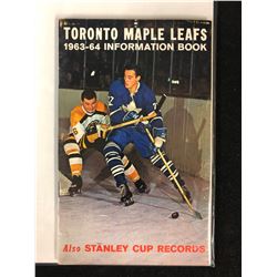 1963 TORONTO MAPLE LEAFS STAT BOOK